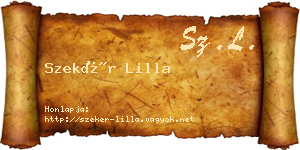 Szekér Lilla névjegykártya